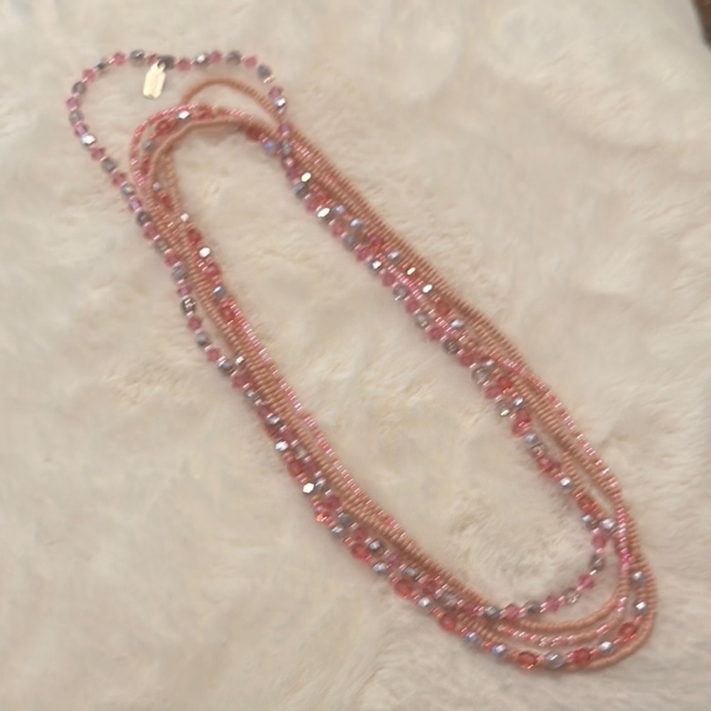 Chic Pink Beaded Necklace